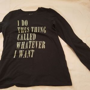 Black Blouse Gold Letters Girls Size 10/12